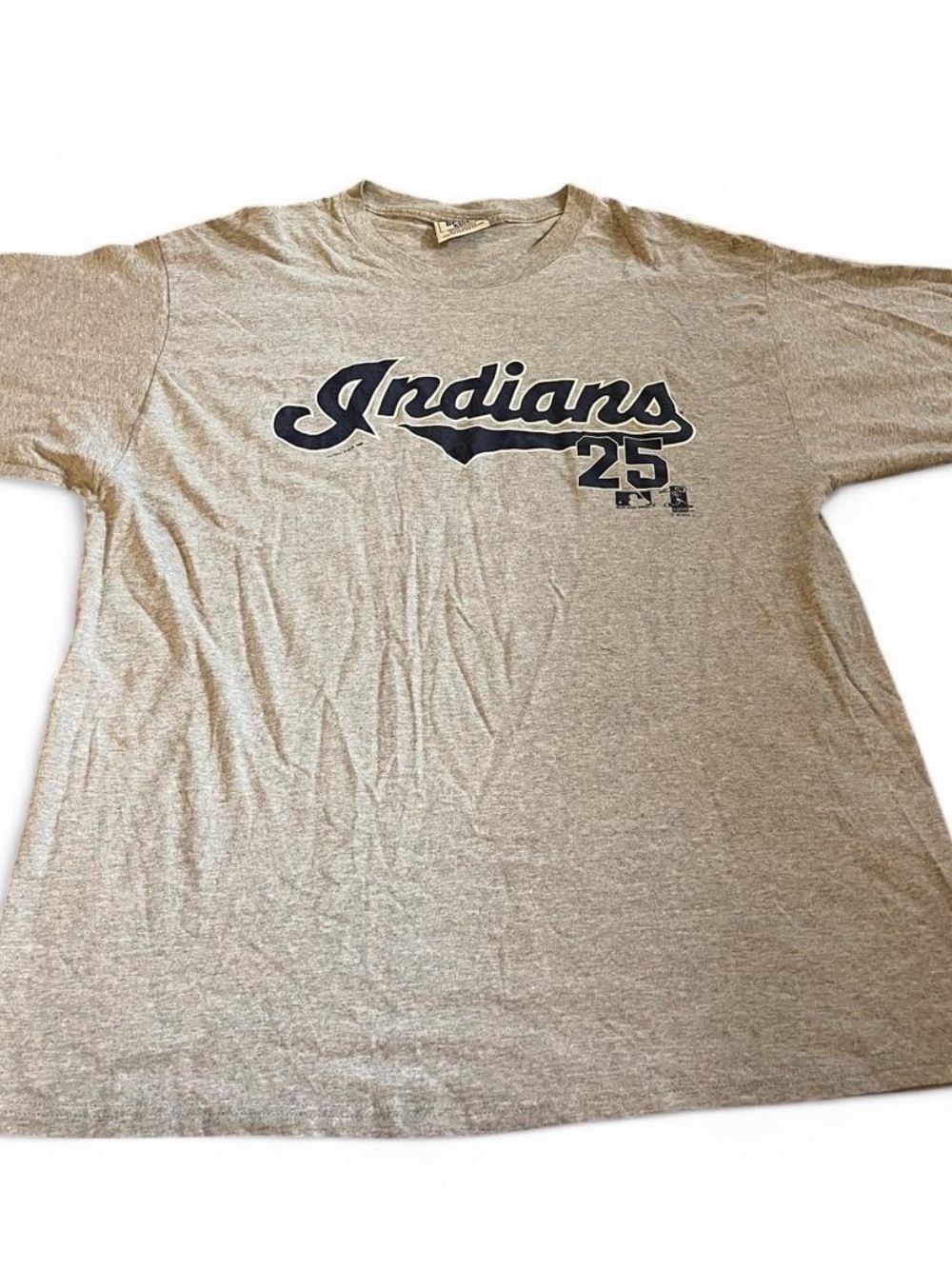 Men’s Vintage Nutmeg Mills 1998 MLB Cleveland Indians #25 Thome Size XXL